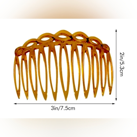 Set of Four Hair Combs in Metallic Tones - Picture 2 of 2